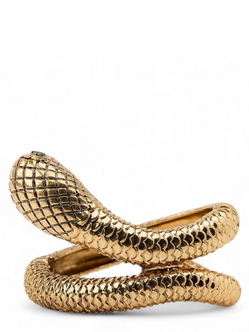 Zara Golden Bracelet Cuff with Snakeskin & Scales Print